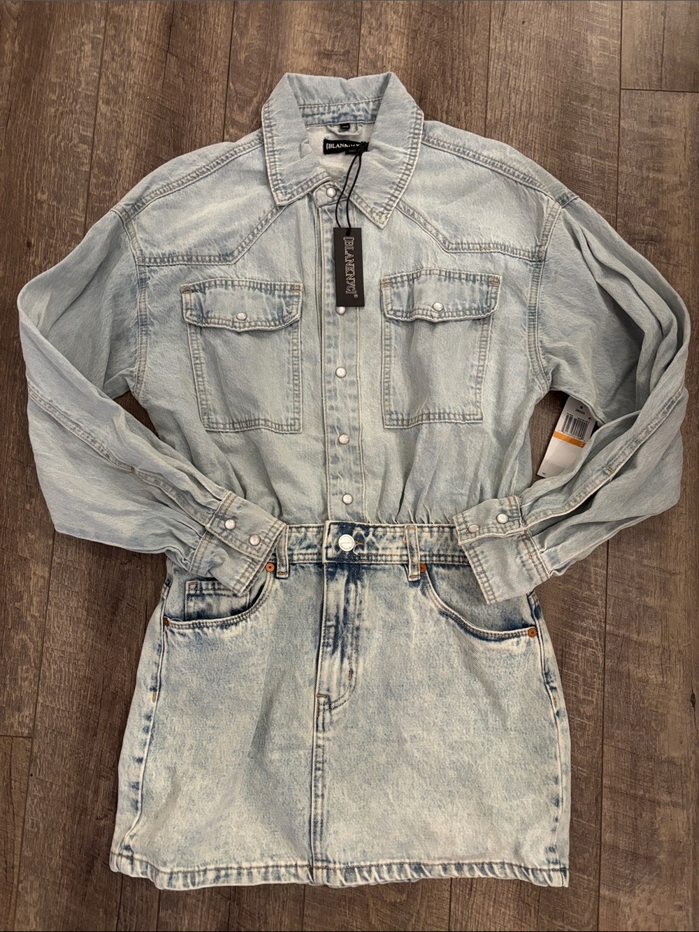 Blank NYC Long Sleeve Denim Midi Dress - Picture 4 of 6